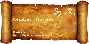 Szedmák Klaudia névjegykártya