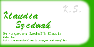 klaudia szedmak business card